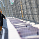 Lewis Hamilton surveys the banking and wall around the outside of the final corner at Zandvoort ahead of this weekend’s Dutch Grand Prix.